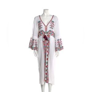 Figue white embroidered midi dress